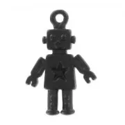 Robot charm 18x12 mm - Black satin x1