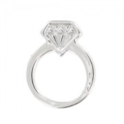 Ring charm 14 mm rhodium tone