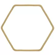 Hexagonal mounting and weaving rings 25x28 mm - Rough brass x25