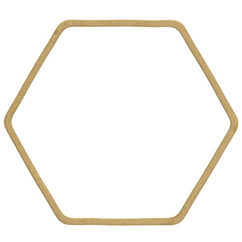 Hexagonal mounting and weaving rings 25x28 mm - Rough brass x25