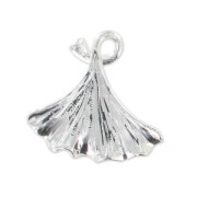 Charm ginkgo 18 mm fine silver plating|raw }}