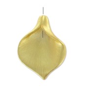 Flower leave charm 17 mm gold tone satin HQ|raw }}