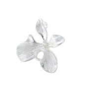 Flower charm 16 mm fine silver plating|raw }}