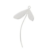 Pendant leaves 40 mm fine silver plating