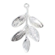 Pendant leaves 31 mm fine silver plating|raw }}