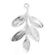 Pendant leaves 31 mm fine silver plating