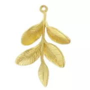Pendant leaves 31 mm fine Gold plated satin