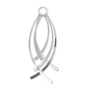 Pendant charms curved 78 mm Rhodium tone|raw }}