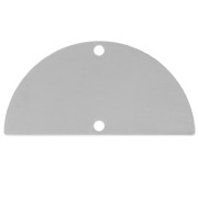 Mounting and weaving accessory 2-hole half-moon 30x15 mm - Silver x1|raw }}