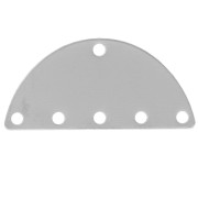 Half-moon chandelier spacer 12x25 mm multi-hole - Silver x1|raw }}