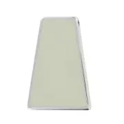 Acrylic trapezium pendant 46x31 mm silver tone/Cream