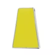 Acrylic trapezium pendant 46x31 mm silver tone/yellow