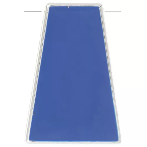 Acrylic trapezium pendant 46x31 mm silver tone/Blue