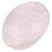 Oval cabochon facetté 14x10mm Quartz Rose|raw }}