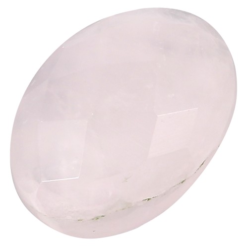 Oval cabochon facetté 14x10mm Quartz Rose