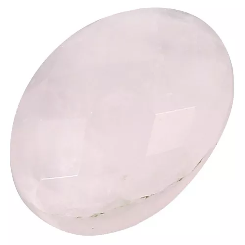 Oval cabochon facetté 14x10mm Quartz Rose