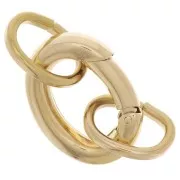 Oval lobster clasp 21x16 mm 2 open rings - 304 Gold stainless steel
