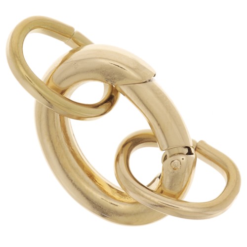 Oval lobster clasp 21x16 mm 2 open rings - 304 Gold stainless steel