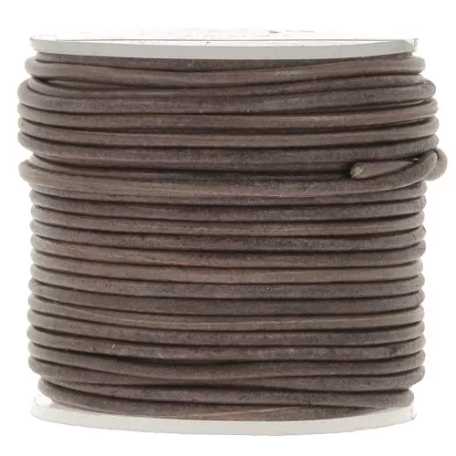 Leather cord 1.5 mm - Vintage Dark brown x20m