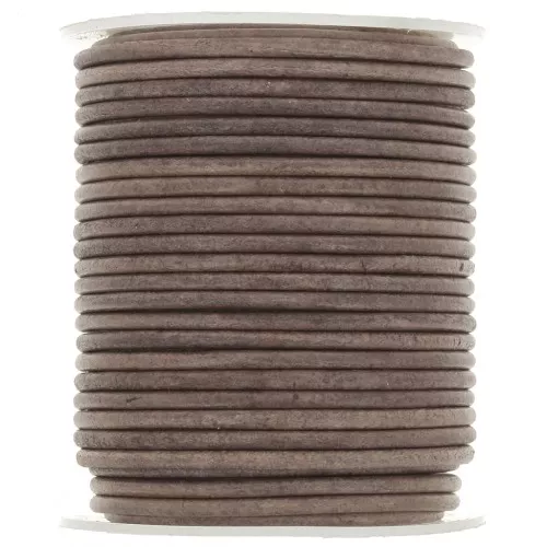 Leather cord 2 mm - Vintage Dark brown x20m
