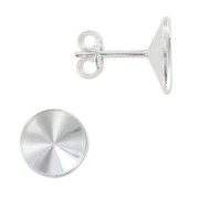 earstud for cabochon PureCrystal 1122 Rivoli 12mm 925 silver x2|raw }}