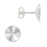 earstud for cabochon PureCrystal 1122 Rivoli 12mm 925 silver x2