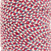 2.5mm braided cotton cord - French made - Tricolor x1m|raw }}