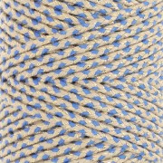 2.5mm braided cotton cord - made in France - Beige - Blue - Gold x1m|raw }}