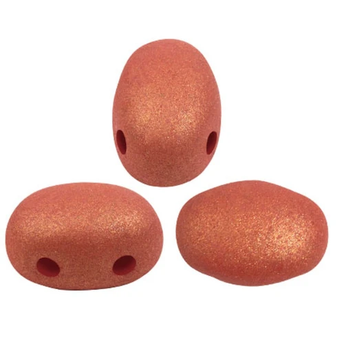 7x5mm Samos® Glass beads by Puca® - Trendy Sienna Mat x10g