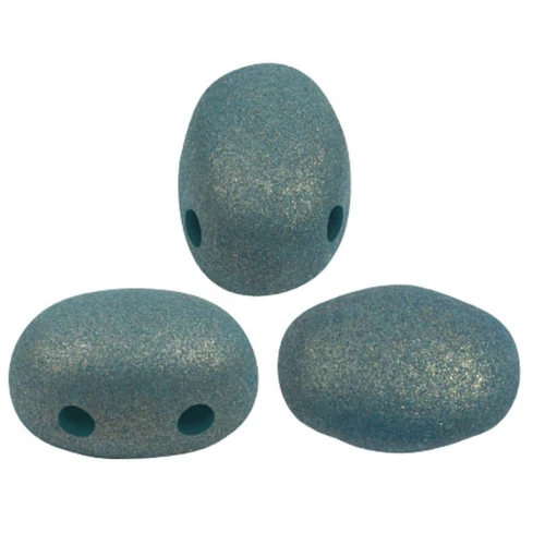 7x5mm Samos® Glass beads by Puca® - Trendy Persian Blue Mat x10g
