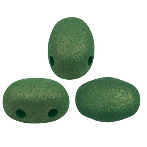 7x5mm Samos® Glass beads by Puca® - Trendy Fern Green Mat x10g
