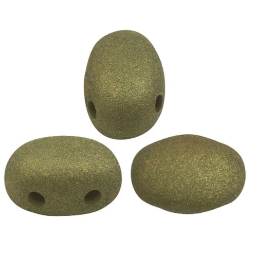 7x5mm Samos® Glass beads by Puca® - Trendy Olive Mat x10g