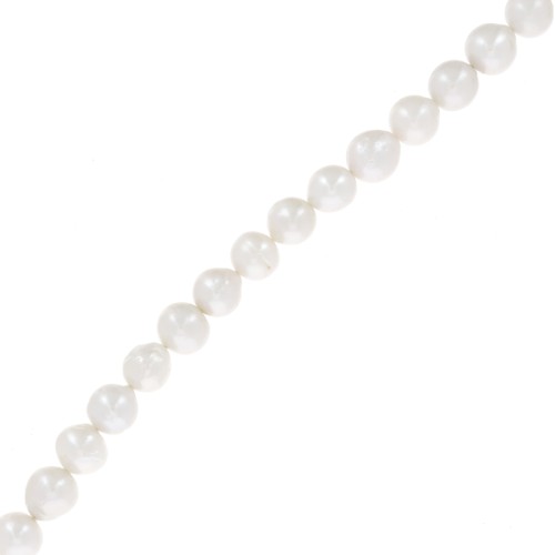 9.5mm Freshwater round irregular beads - Grade AA White x4