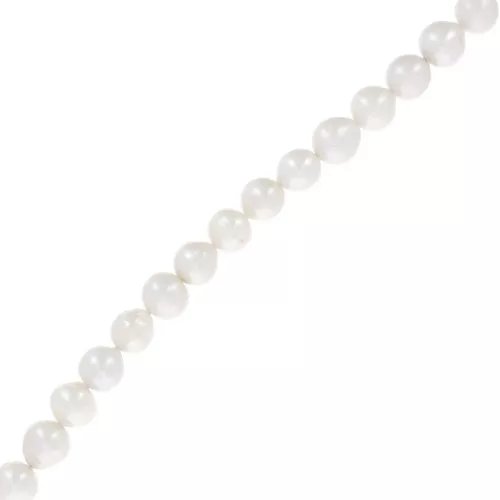 9.5mm Freshwater round irregular beads - Grade AA White x4