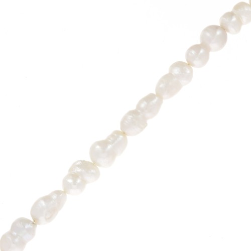 18x10mm Irregular baroque freshwater pearls - Grade AA White x4