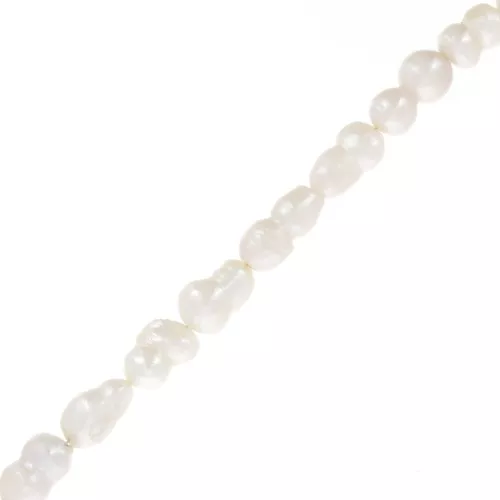 18x10mm Irregular baroque freshwater pearls - Grade AA White x4