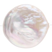 Irregular freshwater bead - round bead, 20 mm - AA+ Grade, White x1