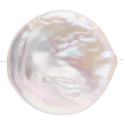 Irregular freshwater bead - round bead, 20 mm - AA+ Grade, White x1