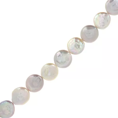16.5mm Irregular Freshwater Pearl - Round Puck - Grade AA+ Pearlescent Pink x1