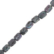 18x14mm Freshwater pearl irregular rectangle tinted - Grade AA Pearlescent Black|raw }}