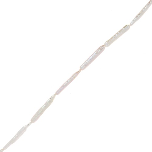 25x4.5mm Freshwater pearl irregular baroque tube - Grade AA White x1