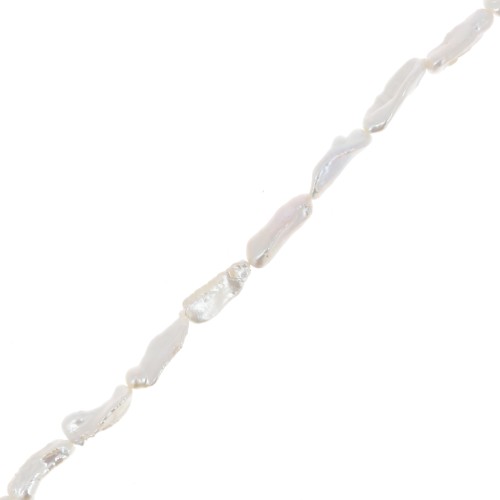 19mm to 22mm Biwa irregular freshwater pearl - Grade AA White x1