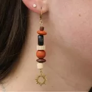 Assortment of wooden beads natural/Brown x50g