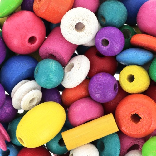 Assortment of wooden beads Multicolore  x50g