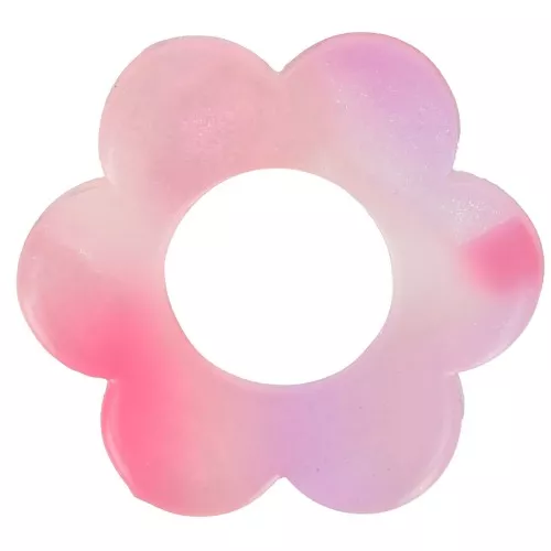 18mm Acetate Flower Pendant - Tortoiseshell - Pink - Purple x1