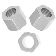 7x6mm 304L stainless steel Nut beads x5|raw }}