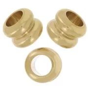 9x7mm 304L stainless steel Large-hole beads - Gold x5