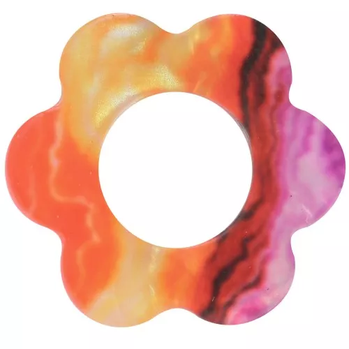 18mm acrylic flower pendant - Sunset - Orange - Violet x1