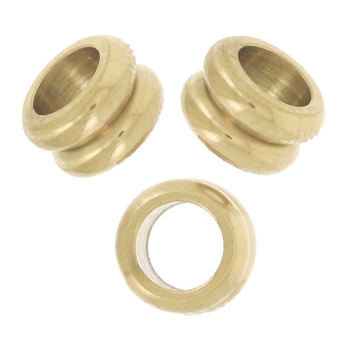 5x3mm 304L stainless steel Large-hole beads - Gold x5