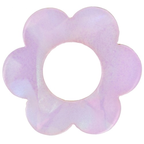 18mm Acetate Flower Pendant - Lilac Pearl x1